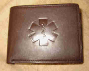 Dark Brown Bi-fold Leather Wallet shown closed