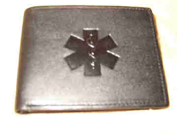 Black bi-fold Leather Wallet shown closed